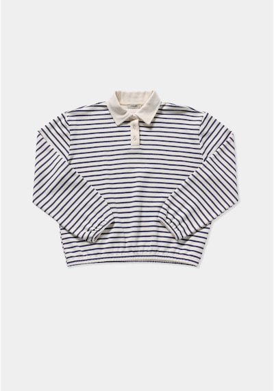 Colin's Colins Regular Fit Polo Yaka Çizgili Kadın Mavi Sweatshirt Cl1081731 Q1.v1 Inv İndigo