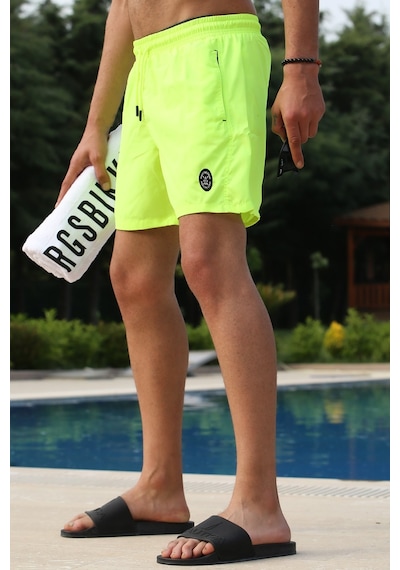 Madmext Madmext Neon Sarı Basic Deniz Şortu 4262-neon Sarı
