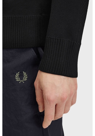 Fred Perry Regular Fit Dik Yaka Eşofman Üstü Erkek Eşofman Üstü K3317 102 Siyah