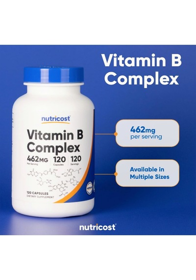 Nutricost High Potency Vitamin B Complex 462mg, 120 Capsules....