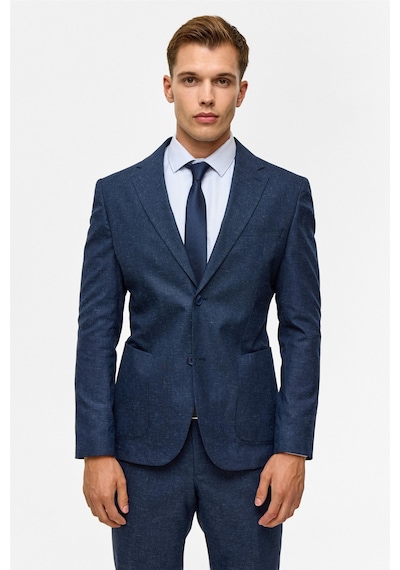 Süvari Lacivert Slim Desenli Mono Yaka 6 Drop Takım Elbise-38749 Lacivert Süvari Lacivert Slim Desenli Mono Yaka 6 Drop Takım Elbise-38749 Lacivert