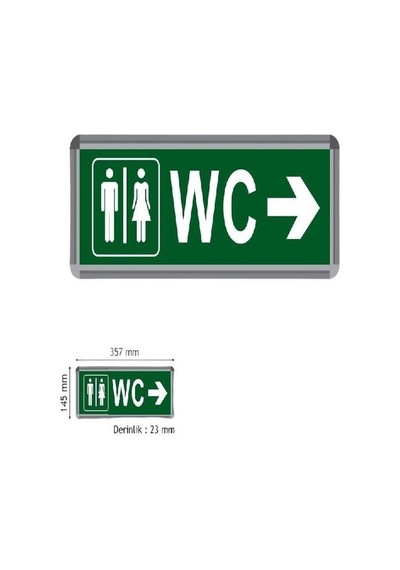3 Watt Led'li Wc Tuvalet Levhası, Wc Yol Gösterici, Kesintide 2 Saat Şarjlı Sağ - Sol Çift Yönlü