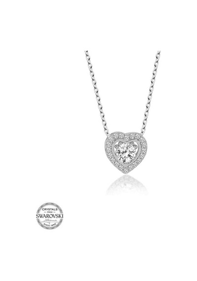 Swarovski Taşlı Gümüş Kalp Kadın Kolye (551181221)
