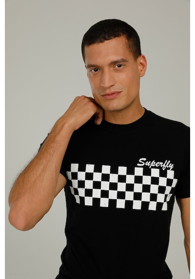 Superfly 22540-Men Tshırt Black Wh Beyaz Erkek Kısa Kol T-Shirt Çok Renkli
