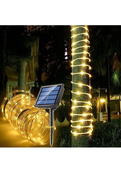 Konyax 10 Metre Güneş Enerjili Hortum Led Işık Renkli