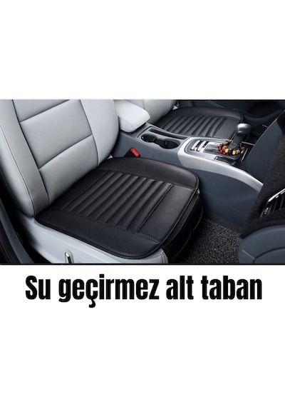 Su Geçirmez Ön Arka Araba Koltuk Minder Deri Kırmızı Oto Koltuk Minderi 3'lü Oturak Örtüsü