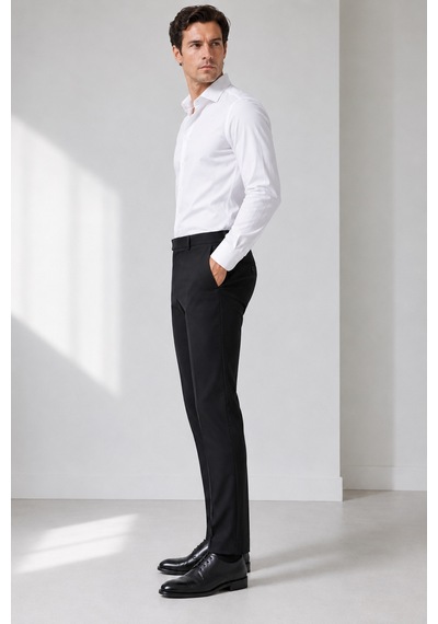 Bihan Store Erkek Slim Fit Edmone Kumaş Pantolon Mc413-siyah
