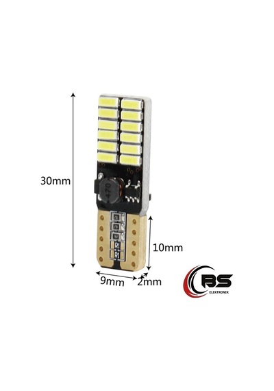 T10 Dipsiz Beyaz Led Ampul 24 Led Smd   Canbus