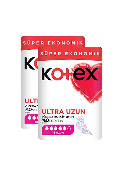 Kotex Ultra Hijyenik Ped Süper Ekonomik Uzun 18'li 2 Adet