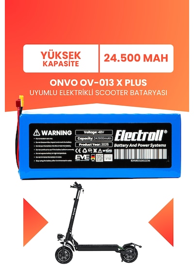 Onvo Ov-013 X Plus Yüksek Kapasite Batarya 48v 24.5ah Pil
