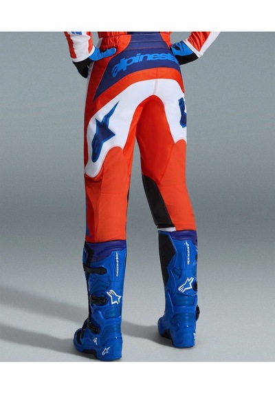 Alpinestars Fluid Grid Off-road Motosiklet Pantolonu Oranj Mavi Beyaz