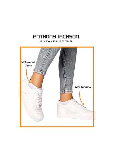Anthony Jackson Premium Dikişsiz Unisex Sneaker Çorap 10'lu Kutu Siyah