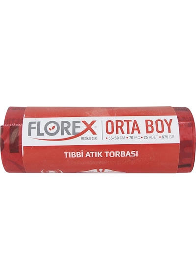Florex Atık Poşeti Orta Boy 3 Adet Kırmızı 55 x 60 CM