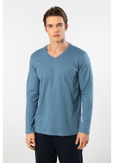 Cacharel Erkek Uzun Kollu Modal Pijama Takımı 2237/indigo İndigo