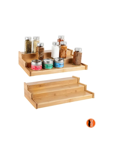 3 Katlı Bambu Stand Organizer, Baharatlık Düzenleyici