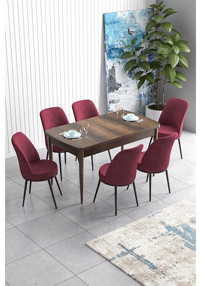 Canisa Han Serisi 70x114 Açılabilir Mdf Mutfak Masası Takımı Barok Desen Masa 6 Bordo Sandalye Masa Barok Sandalyeler Bordo Canisa Han Serisi 70x114 Açılabilir Mdf Mutfak Masası Takımı Barok Desen Masa 6 Bordo Sandalye Masa Barok Sandalyeler Bordo