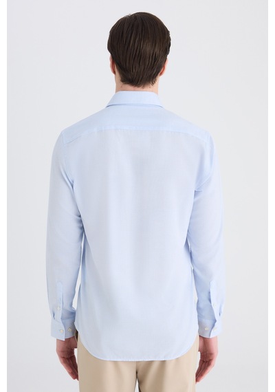 Twn Slim Fit Mavi Armürlü Gömlek 5ef02hd12282m Çok Renkli