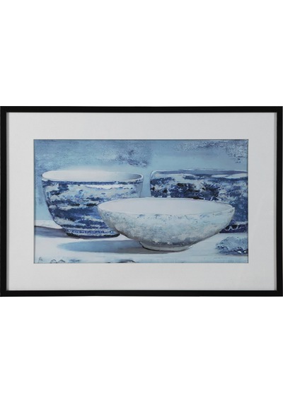 Mudo Home Blue Vessel Çerçeveli Yağlıboya Tablo 63x93 Cm
