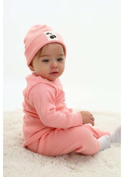 My Kids Wear Fitilli Unisex Bebek - Çocuk Üçlü Takım Krem - Kiremit