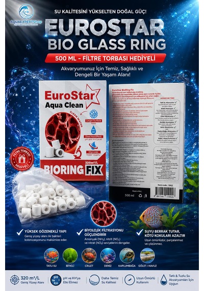 Akvaryum Filtre Malzemesi - Bio Glass Ring 500 Ml - Yüksek Gözenekli Seramik - File Hediyeli - Üstün Bakteri Tutma Performansı