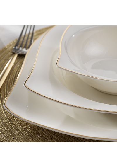 Schafer Bety Yemek Takımı 48 Parça-gold Altın - Beyaz
