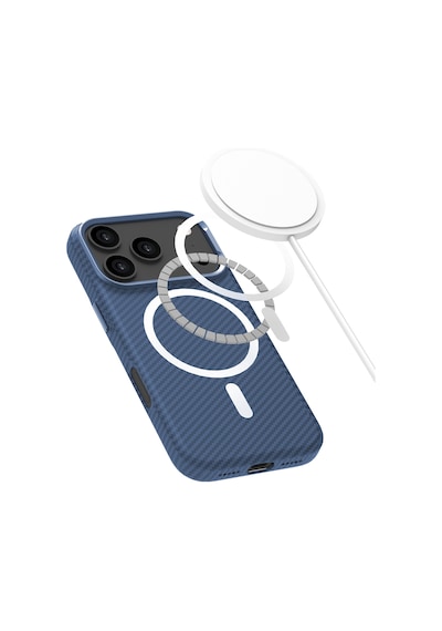 Buff Apple Uyumlu iPhone 17 Pro Max Magsafe Kevlook Kılıf Mavi