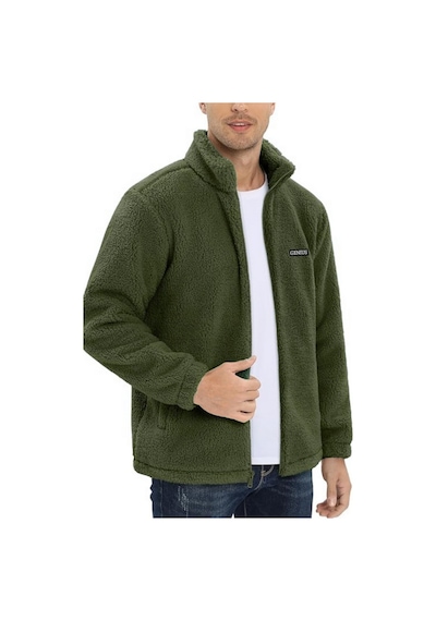 Genius Store Oversize Peluş Sweatshirt Erkek Polar Sweatshirt Erkek Sweatshirt Oversıze-peluss Haki