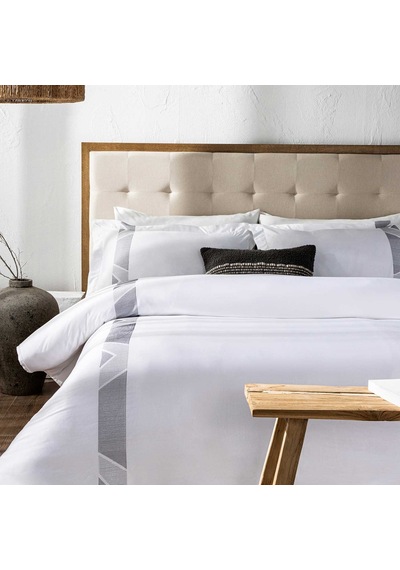 Chakra Free Bambu Extra King Size Nevresim Seti 260x220 Cm Beyaz/gri
