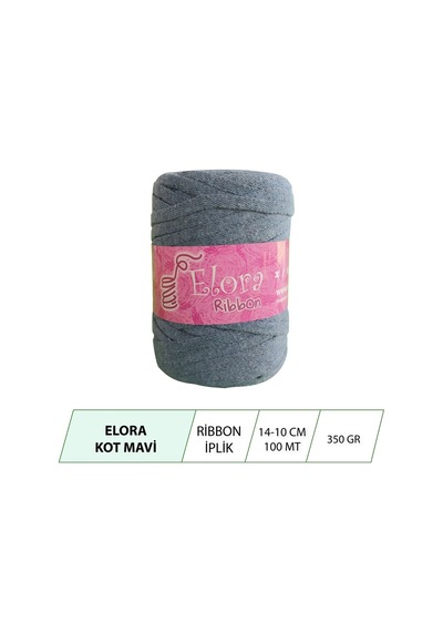 Elora Kot Mavi Ribbon Örgü Ipi