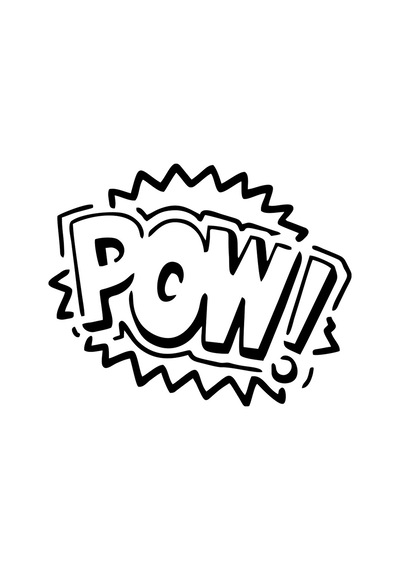 Pow Araba Sticker 17x17 Cm Siyah