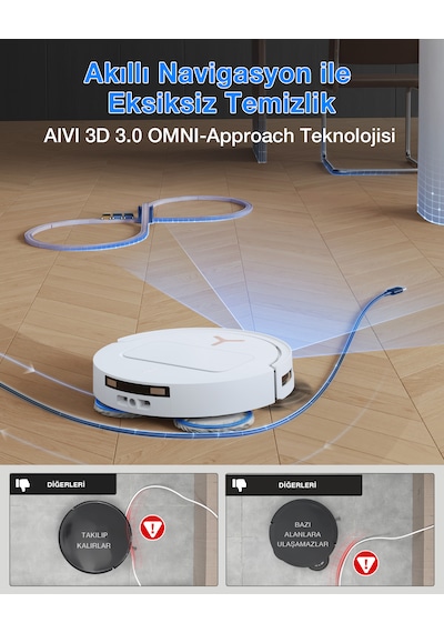 Ecovacs Deebot T50S Pro Omni Robot Süpürge 25.000 Pa Emiş Gücü Beyaz