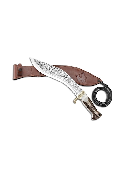 Bora 512 Bg2 Kukri Geyik Boynuzu Sap Gravürlü Kamp Bıçak Çok Renkli