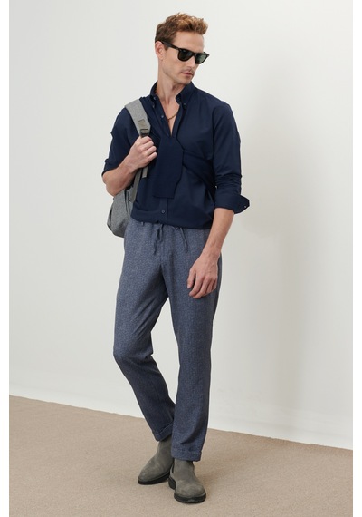 Erkek K.lacı Slim Fit Dar Kesim Düğmeli Yaka Pamuklu Oxford Gömlek Çok Renkli