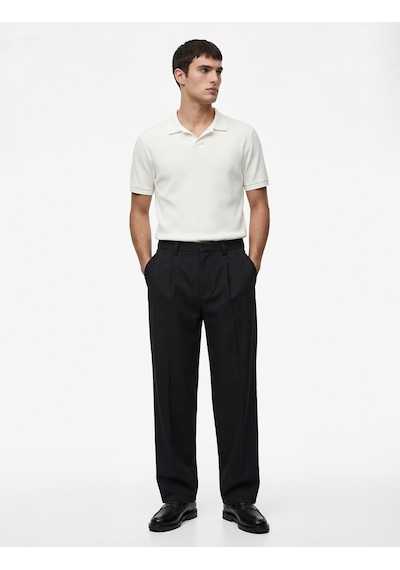 Koton Regular Fit Kısa Kollu Pamuklu Fitilli Polo Yaka Tişört Beyaz 6sam10069mk Beyaz