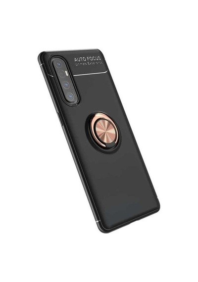Oppo Reno 3 Pro 5g Kılıf Zore Ravel Silikon Kapak Siyah-Rose Gold