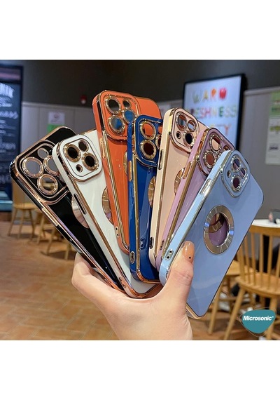 Apple İphone 13 Pro İçin Kılıf Flash Stamp Siyah İphone 13 Pro İle Uyumlu Kılıf - Siyah