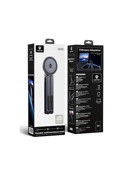 Lenyes Cr206 Çok Fonksiyonlu 8 Kademeli Ayarlanabilir Magnetik Laptop&tablet&telefon Standı Siyah