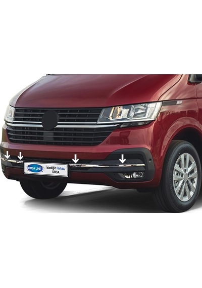 Omsa Line Vw T6.1 Transporter İle Uyumlu Krom Ön Tampon Alt Izgara 4 Parça 2020 Ve Sonrası
