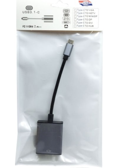 Hytech Hy-usbc53, Type-c To Vga 15cm Çevirici