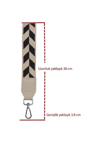 Siyah Beyaz Zigzag Desenli Ayarlanabilir Telefon Ve Çanta Askısı - Çift Fermuarlı Cüzdanlı Kordon Seti