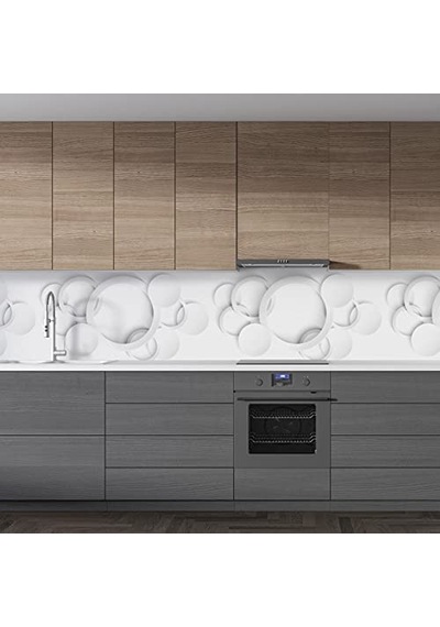 Tezgah Arası Folyo Kaplama Folyosu Beyaz Yuvarlak Desenler 60 X 200 Diğer