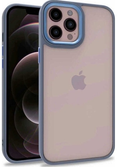 Apple Uyumlu iPhone 12 Pro Max Kılıf Zore Flora Kapak Sierra Mavi