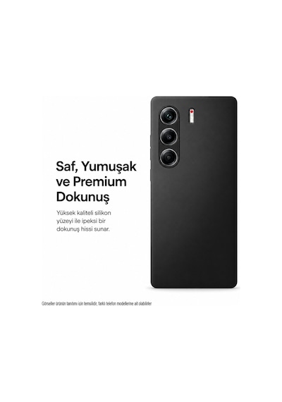 Tecno Spark 20 Kılıf Premium Mat İnce Kamera Korumalı Silikon Kapak Siyah