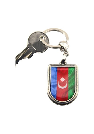 Azerbaycan Bayrak Arma Modeli Damla Anahtarlık