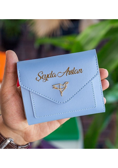 Bk Gift Kişiye Özel İsimli Vegan Deri Mini Bebe Mavisi Kadın Cüzdanı, Sevgiliye Hediye, Anneye Hediye, Arkadaşa Hediye Renkli Çok Renkli