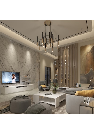 Decoraktiv Trendstyle 4s Mdf Tv Ünitesi Ve Orta Sehpa 2'li Set Beyaz