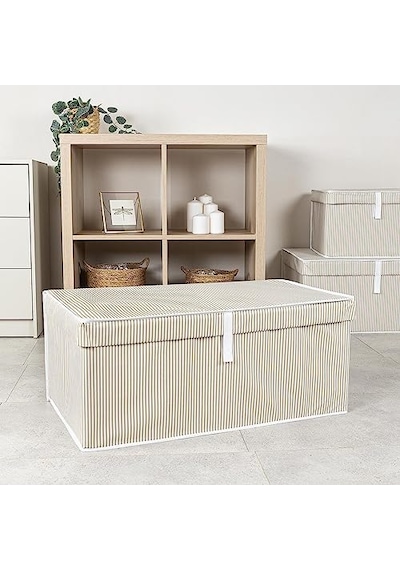 Pazar Kapısı Çok Amaçlı Düzenleyici Kapaklı Sandık Tipi Kutu Hurç Organizer 70 X 40 X 30, Kahverengi