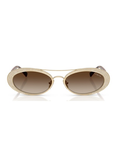 Vogue Vo 4348sb 84813 54 Kadın Oval Degrade Gold Metal Güneş Gözlüğü Altın