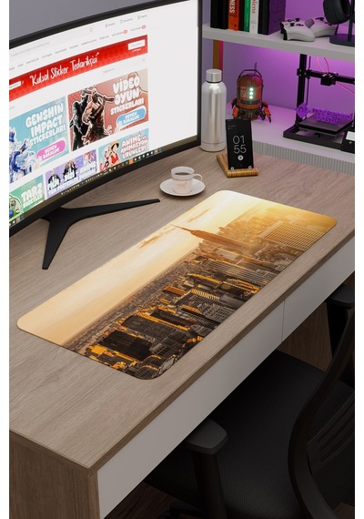 New York Amerika V2 70x30 Xl Gaming Kauçuk Kaymaz Taban Mouse Pad Fare Altlığı