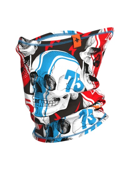 Boyunluk Maske, Baskılı Snowboard, Kayak, Motosiklet, Bisiklet, Kar Maskesi Mavi - Beyaz